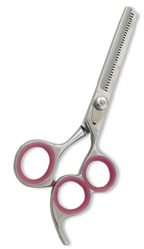 Professional Thinning Scissor. One Blade Teeth and One Blade Razor. Mirror Finish. Three Rings.